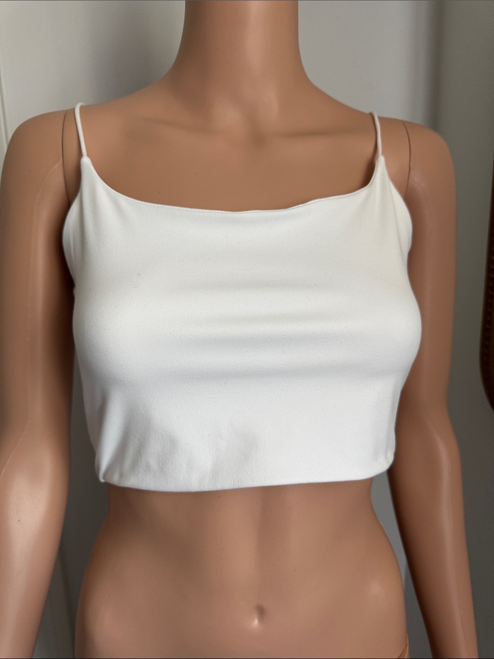 Garage White Spaghetti Strap Crop Top